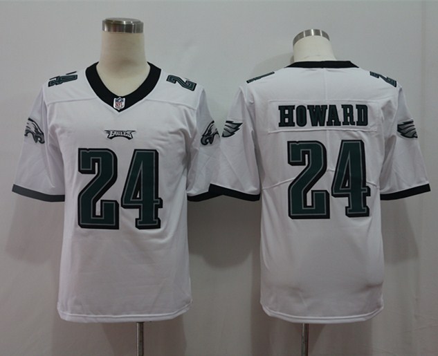 Men's Philadelphia Eagles Jordan Howard #24 White Jersey